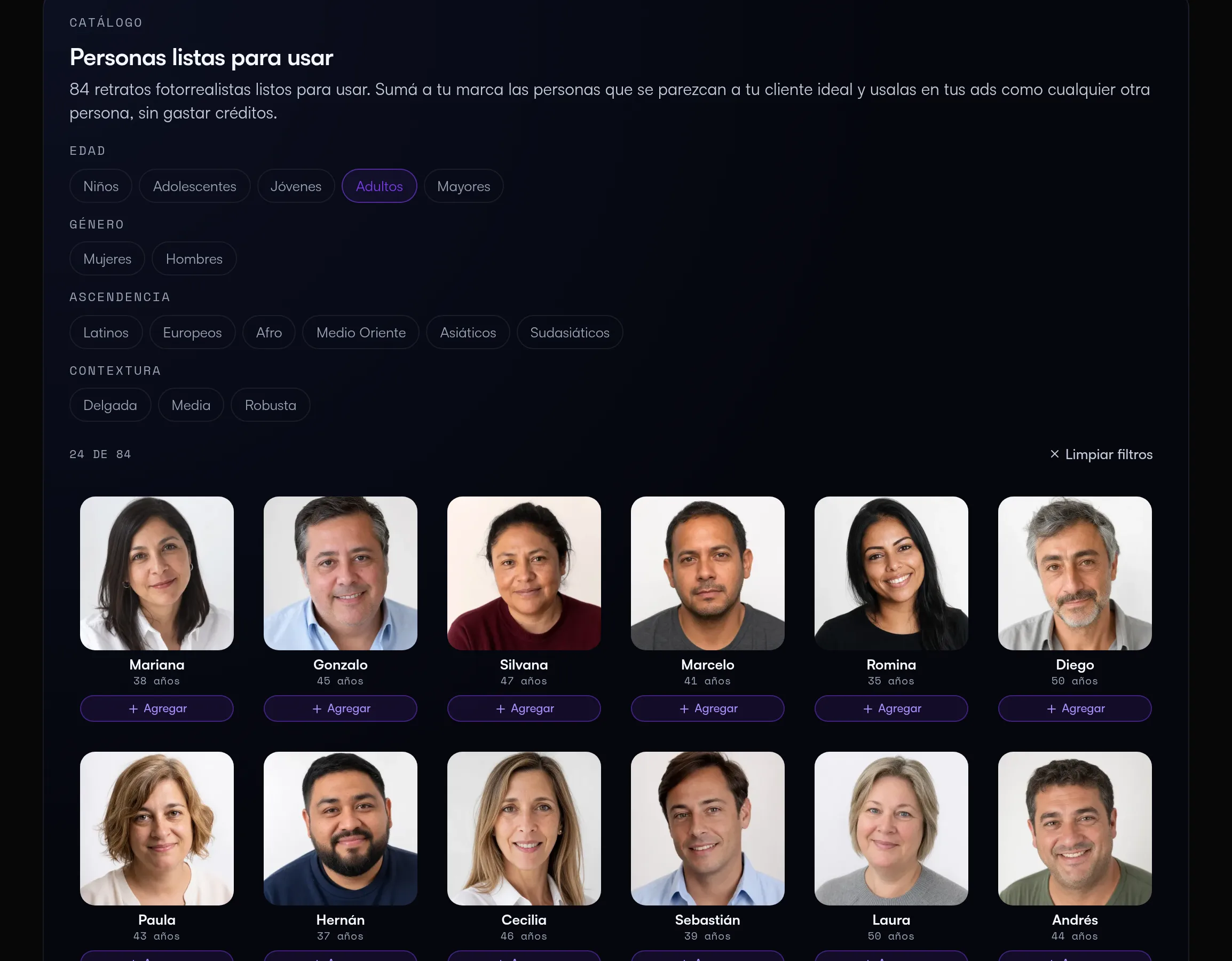 El catálogo de modelos creadas con IA