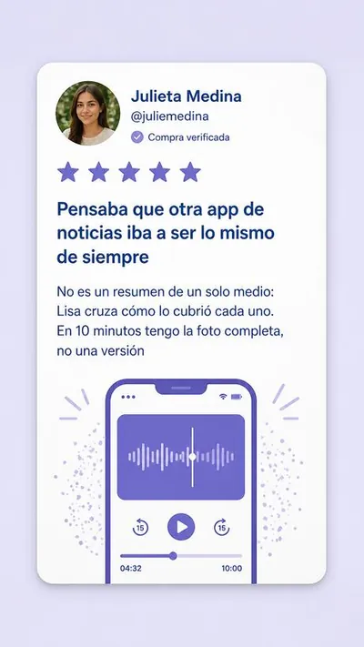 Anuncio de Lisa AI: Pensaba que otra app de noticias iba a ser lo mismo de siempre
