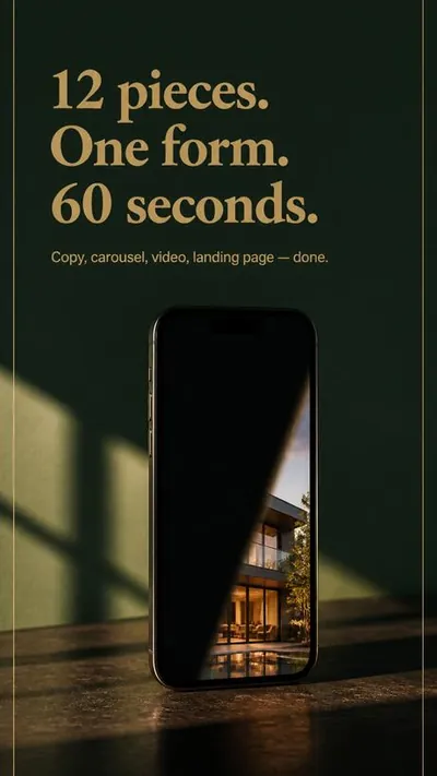 Anuncio de Scriva: 12 pieces. One form. 60 seconds.
