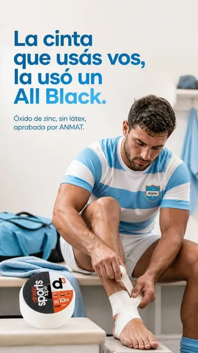 Anuncio de SportSite: La cinta que usás vos, la usó un All Black.