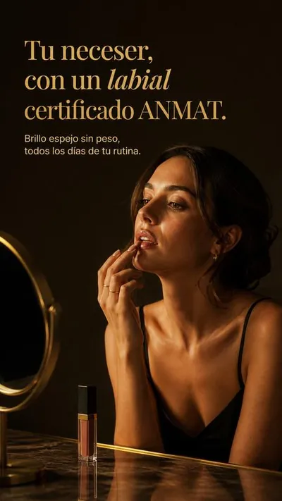 Anuncio de SW Estudio: Tu neceser, con un labial certificado ANMAT.